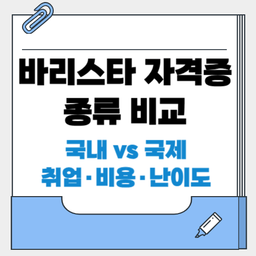 바리스타 자격증 종류 비교｜국내 vs 국제, 취업·비용·난이도 (2025 최신판)